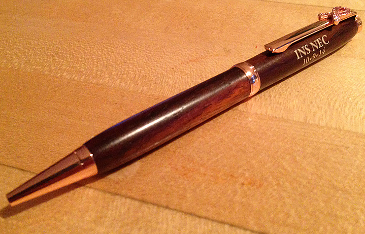 Custom personalized wood pen