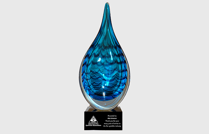 Hand blown art glass award
