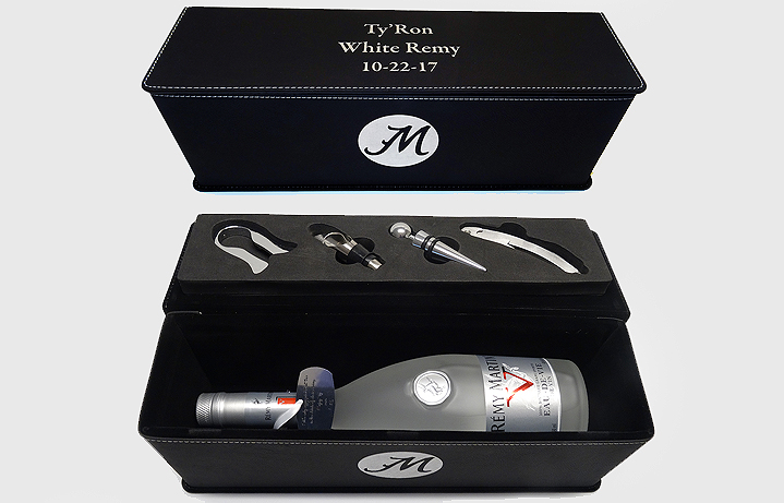 Personalized leatherette wine box