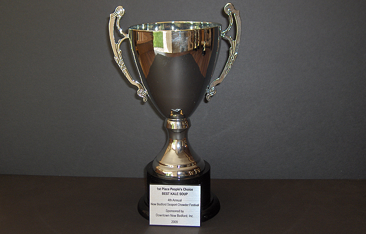 Trophy cup with plastic base