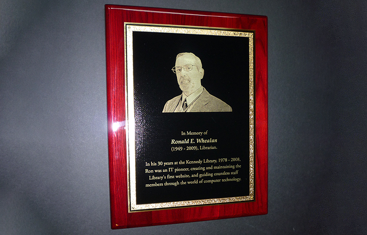 Memorial plaque with photo engraving