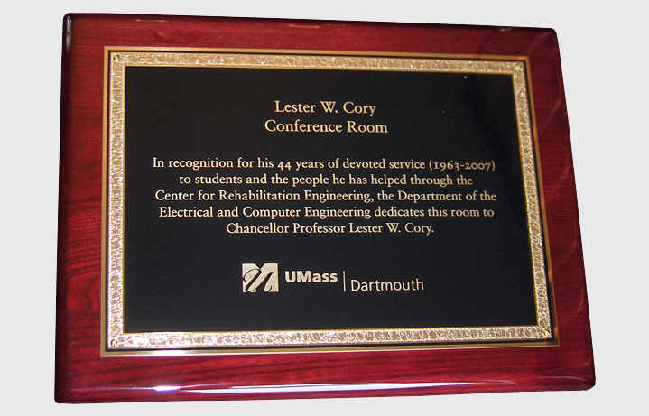 Rosewood recognition plaque